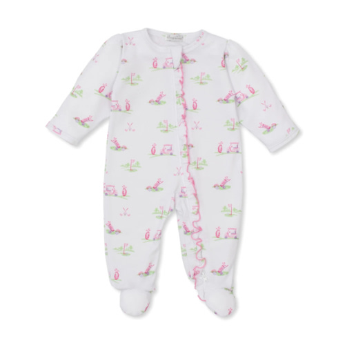 Fairway Foursome Pink Zip Footie | Newborn
