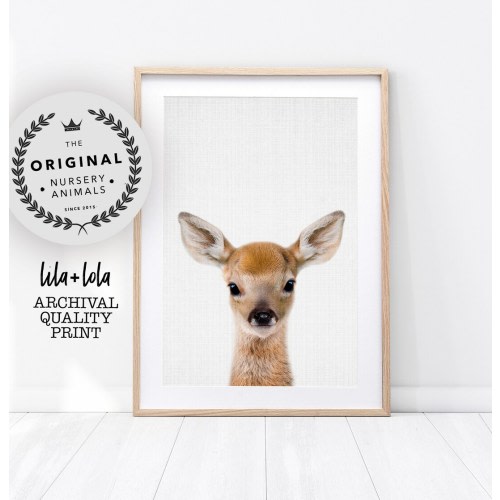 Deer Print, Woodland Nursery Animal Decor, Large Wall Art, Digital Download, Baby Room Picture, Kids Room Poster, Instant Printable, Fawn