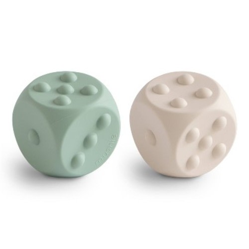 Mushie Dice Press Toy - Sage Sand - 2pk