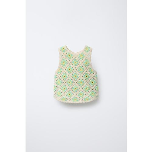 CROCHET KNIT TOP - Ecru | ZARA United States