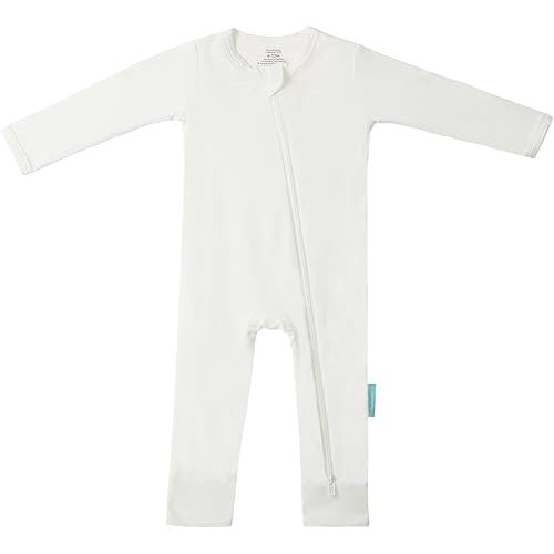 Baby Long Sleeve Romper Jumpsuit, Premium Soft Rayon One Piece Pajamas Boy Girl 2-Way Zipper Coverall Sleeper