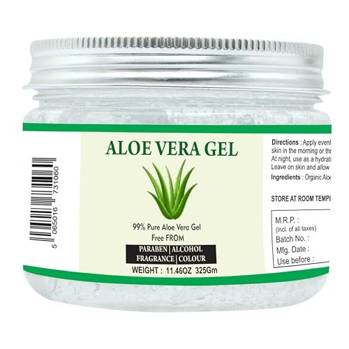 Raslok Aloe Vera Gel | 100% Pure Natural Aloe Gel | For Moisturizing Face Skin & Hair Care,Durable Moisturizing Hydrating Soothing | Non-Sticky (11.46 oz)