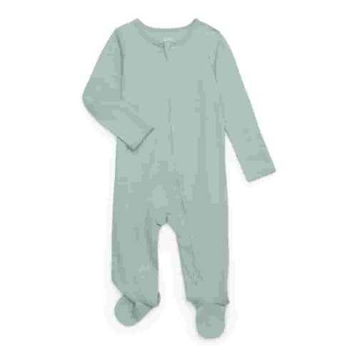 Wonder Nation Baby Boys or Girls Zip Front Footed Pajamas, Sizes Preemie-6/9 Months
