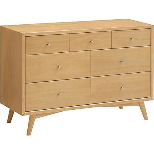 Babyletto Palma 7-Drawer Assembled Double Dresser in Honey, GREENGUARD Gold Certified