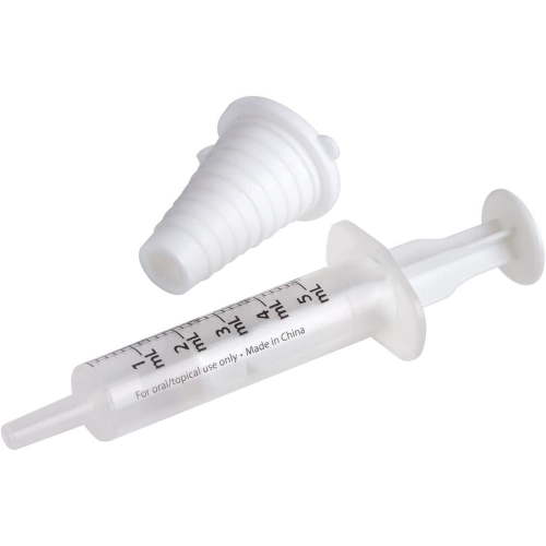 EZY DOSE Kids Baby Oral Syringe & Dispenser Calibrated for Liquid Medicine, Reduce Mess, Easy Way to Orally Administer Medication, 5 mL/1 TSP, Includes Bottle Adapter, Clear, BPA Free