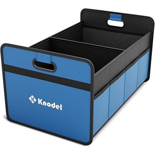 K KNODEL Car Trunk Organizer, Foldable Organizer for Car, Automotive Consoles & Organizers, Storage with Reinforced Handles (Medium, Blue)