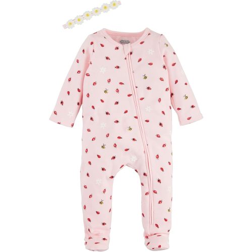 Mud Pie baby-girls Mud Pie Children's Ladybug Zip Sleeper