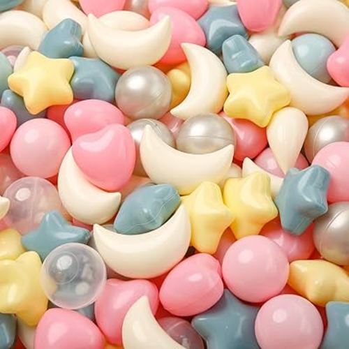 Amazon.com: TRENDPLAY Star Ball Pit Balls 100-Piece Set: Vibrant Mix of Shapes - Mix Stars Shapes for Kids, Perfect for Parties, Playtime, Pink+ Light Pink+ White+ Clear : Toys & Games