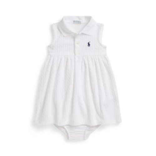 Baby Girls' Mini-Cable Short-Sleeve Polo Dress and Bloomers, 2-Piece Set