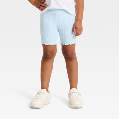 Toddler Girls' Ribbed Bike Shorts - Cat & Jack™ Light Blue 5T