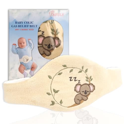 Baby Colic Gas and Upset Stomach Relief for Newborns-100% Cherry Seed-Heated Tummy Wrap-Colic Baby Swaddling Belt for Natural Relief–Soothing and Calming (Beige)