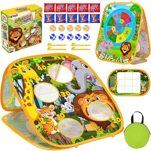 Bean Bag Toss Game Outdoor Toys for Toddlers Kids, Cornhole Game Outside Toys for Kids Ages 3-5, Carnival Game Toodler Kids Outdoor Toys for Ages 5-7