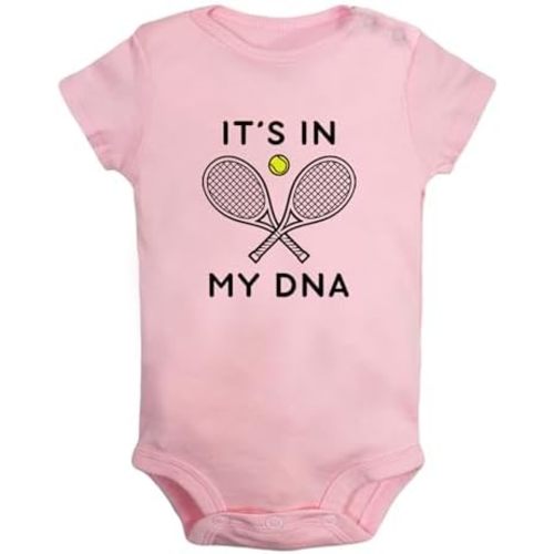iDzn Baby Unisex Tennis Its In My DNA Funny Romper Newborn Bodysuits Infant Jumpsuit Childs Clothes Kids Graphic Outfits
