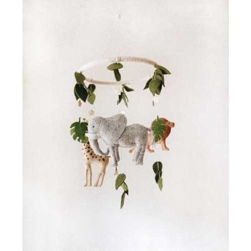 Baby Mobile Safari Giraffe Crib Mobile Jungle Nursery Mobile Lion Elephant Baby Mobile
