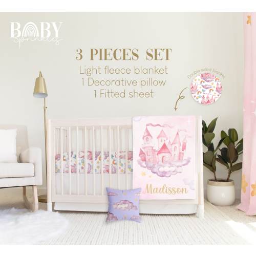 Enchanted Castle Crib Bedding Set: Princess Fairytale Nursery