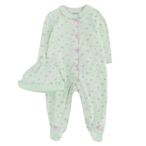 Floral Footie with Hat