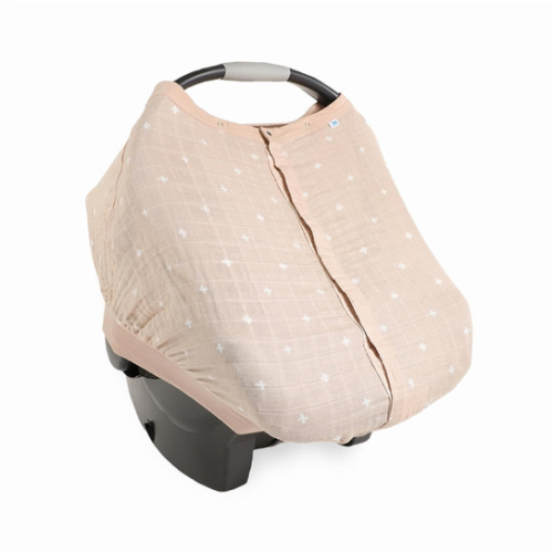 Little Unicorn Breathable Car Seat Canopy | Magnetic Closure Cover & Universal Fit | Protection & Privacy for Baby (Taupe Cross)