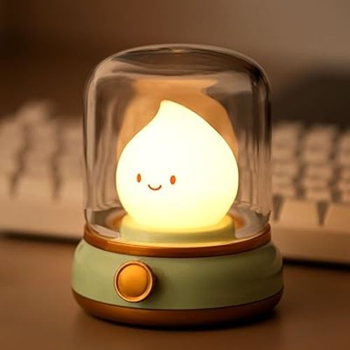 Baby Night Light Nursery, Rechargeable Portable Kids Lamp, LED Eye Warm Yellow Light with Candlelight Mode, Breastfeeding Touch Lamps for Nightstand, Nursery Decor