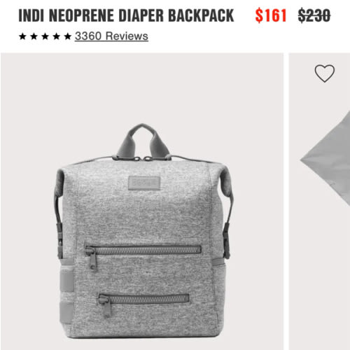 Indi Diaper Backpack in Heather Gray, Large