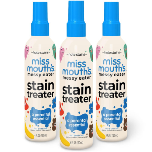 Miss Mouth's Messy Eater Stain Treater Spray - 4oz 3 Pack Stain Remover - Newborn & Baby Essentials - No Dry Cleaning Food, Grease, Coffee Off Laundry, Underwear, Fabric
