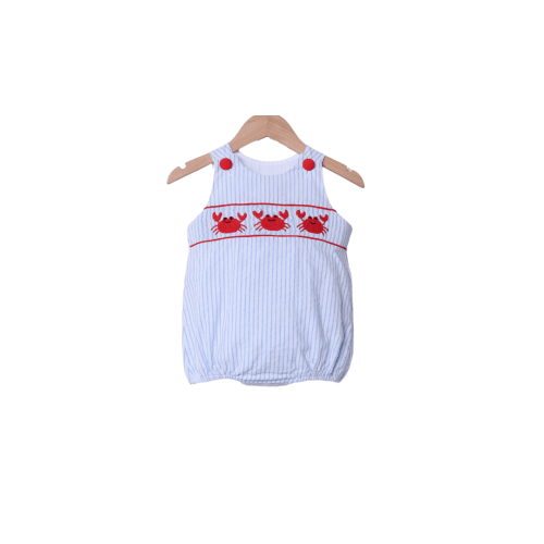 Smocked Crab Blue and Red Bubble