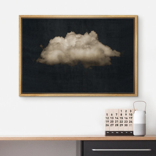 wall26 Clouds " Moody Black Modern Minimalist Neutral Artwork " - Extra Large Framed Wall Art Canvas Print & Reviews | Wayfair