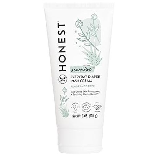 The Honest Company Diaper Rash Cream, Zinc Oxide Ointment, Moisturizing & Calming, Hypoallergenic, NEA Recognized, Cruelty-Free, Value Size 6 oz