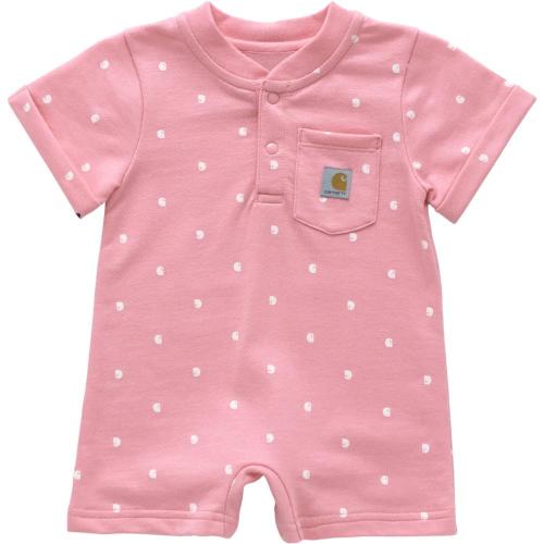 Carhartt Infant Girls Short-Sleeve French Terry Romper, Peony Pink - CM5413-P34