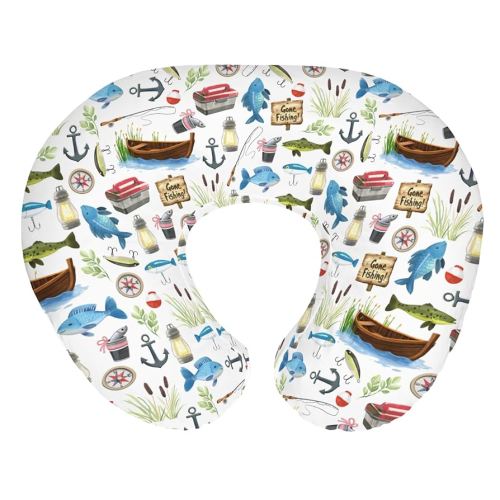 Gone Fishing Baby Nursing Pillow Covers for Boy Girl Fishing Lover Gift Nursing Slipcovers for Breastfeeding Pillows Soft Stretchy Vacation Outdoor Adventure Removable Cover for Newborn Infant