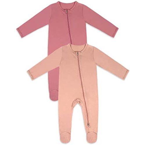 Jimonda Bamboo Baby Pajamas,Unisex Boys Girls One-Piece Footies,Long Sleeve Sleepers 2-Way Zip closure Romper