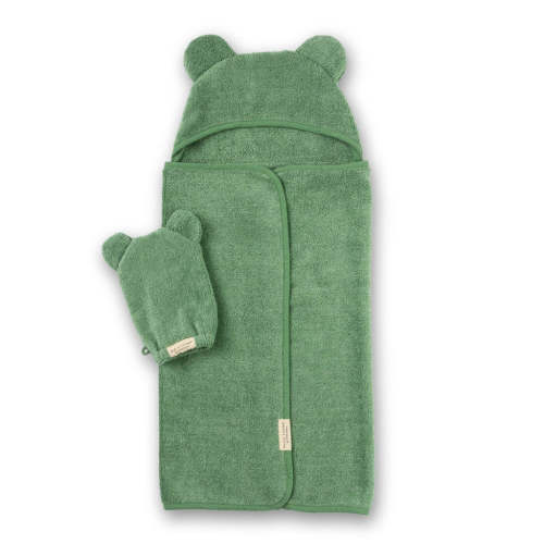 Bella Tunno | Hooded Towel + Wash Mitt Set Sea Foam