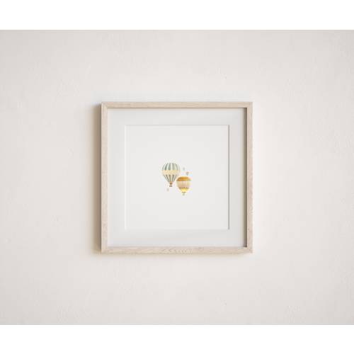 Miniature Hot Air Balloons Watercolor Painting Print