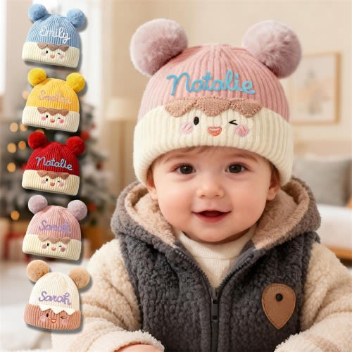 Baby Beanie With Name,Winter Hat For Kids 6–24 Months,Baby Shower Gift,Newborn Gift