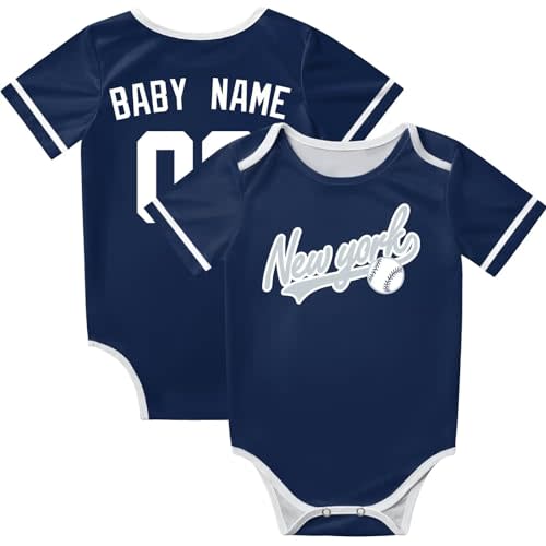 KREDE Baby Clothes Unisex Bodysuit Personalized Custom Baby Name Number for Boy Girl