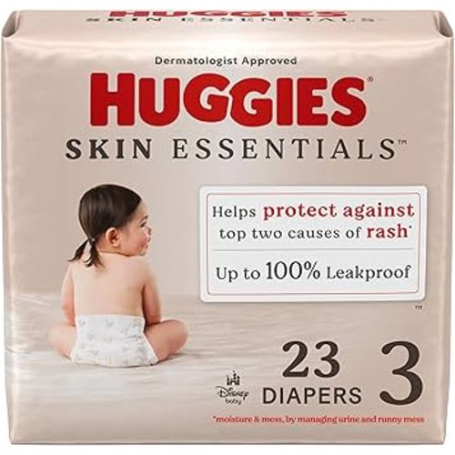 Huggies Size 3 Diapers, Skin Essentials Baby Diapers, Size 3 (16-28 lbs), 23 Count