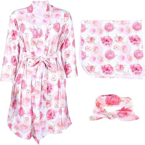 Kisangel Mom Baby Robe Set - Printed Fashion Comfortable Matching Baby Swaddle Blanket Wrap for Pregnant Women