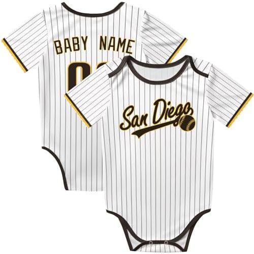 KREDE Baby Clothes Unisex Bodysuit Personalized Custom Baby Name Number for Boy Girl