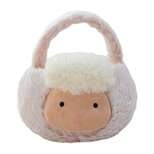 Lamb Easter Basket Sheep Halloween Basket Bag Plush Easter Basketes for Easter Eggs Hunting,Easter Decorations,Candy Gift Storage