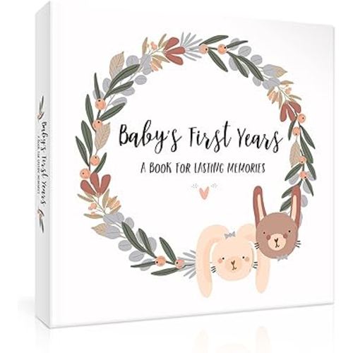 Keepsake Baby Memory Book for Boys and Girls – Timeless First 5 Year Gender Neutral Journal Scrapbook or Photo Album - A Milestone to Record Every Event from Birth Age