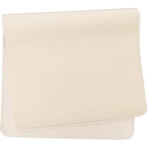 Ava + Oliver Vegan Leather Baby Changing Mat - Multipurpose Portable Wipeable Diaper Pad - Foldable for Travel (16 x 30 in) (Cream)