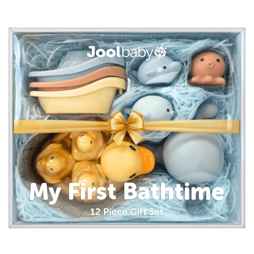 My First Bathtime 12-Piece Gift Set, Bath Toy Favorites with Storage Bag - Jool Baby