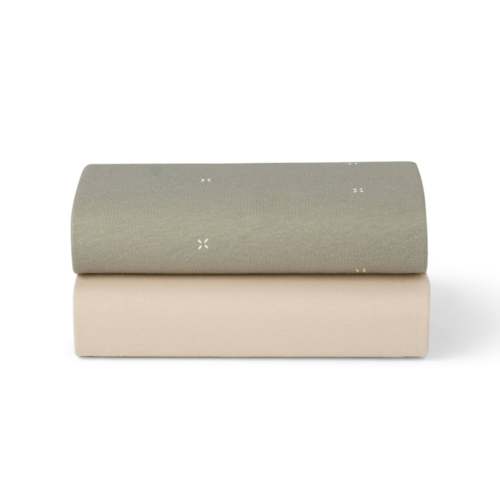 Bassinet 2 Pack Fitted Sheets - Sage Cross