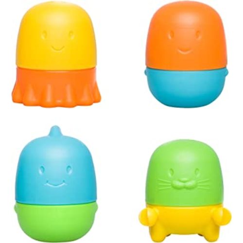 Ubbi Interchangeable Bath Toys for Toddlers and Baby, Colorful Mix and Match Baby Bath Accessory, Water Toys for Toddler Bath Playtime, Set of 4