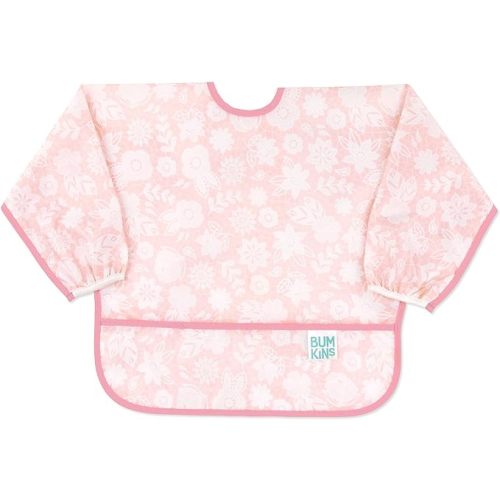 Bumkins Sleeved Bib Baby Bib, Toddler Bib, Smock, Waterproof Fabric, Fits Ages 6-24 Months - C1 Lace