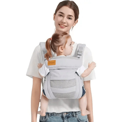 Baby Carrier Newborn to Toddler(7-30lbs), Toddler Carrier with Adjustable Shoulder Strap, Baby Holder Carrier with Breathable Mesh Fabric, Grey