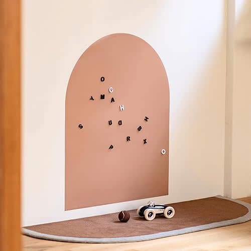 Magnetic Wall Decal Chalkboard for Kids Magnet Toy Arch Contact Paper for Wall Sticker Peel and Stick Self Adhesive Blackboard Multifunctional Home Decor Schooling (Milk Tea)