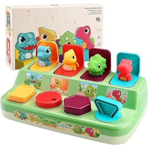 Interactive Pop Animal Up Pals Baby Toy - Learning Infant Toy for Sorting Colors and Dinosaur- Activity Toy for Babies, Toddlers - Educational Toy for Boys and Girls 18+ Months
