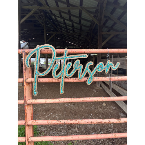 Turquoise Inlay Name Sign