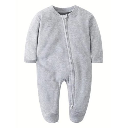 QEFJNO Newborn Baby Girls' Sleep and Play Footies Pajamas,2 Way Zipper with Mitten Cuffs Infant Boys' Sleeper Cotton PJs