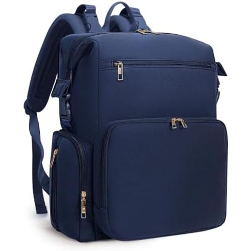 CEI-CEI Diaper Bag Backpack Neoprene Waterproof Baby Bags with Changing Pad, Large Newborn Baby Maternity Bags Travel Tote with Insulated Pockets (Dark Blue)